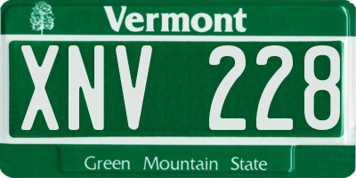 VT license plate XNV228