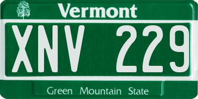 VT license plate XNV229