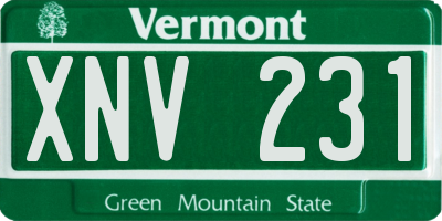 VT license plate XNV231