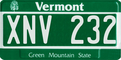 VT license plate XNV232