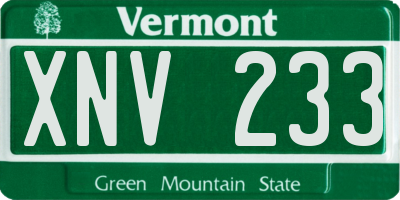 VT license plate XNV233