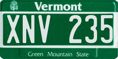 VT license plate XNV235