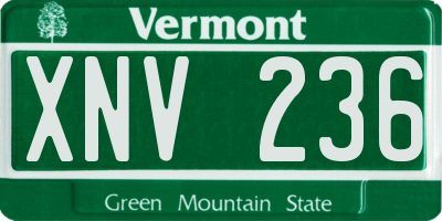 VT license plate XNV236