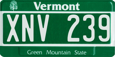 VT license plate XNV239