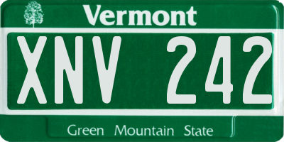 VT license plate XNV242