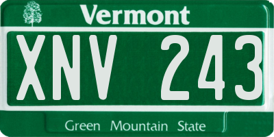 VT license plate XNV243