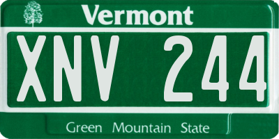 VT license plate XNV244