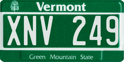 VT license plate XNV249