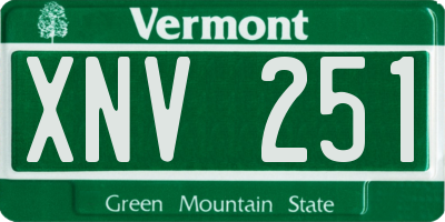 VT license plate XNV251