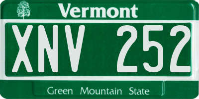 VT license plate XNV252