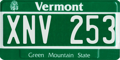 VT license plate XNV253