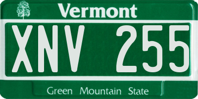 VT license plate XNV255