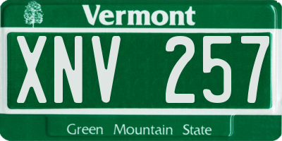 VT license plate XNV257