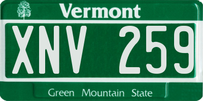 VT license plate XNV259