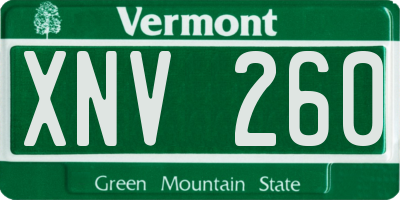 VT license plate XNV260