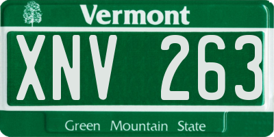 VT license plate XNV263