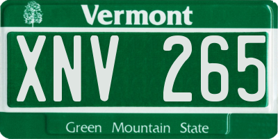 VT license plate XNV265