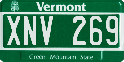 VT license plate XNV269