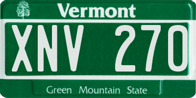 VT license plate XNV270