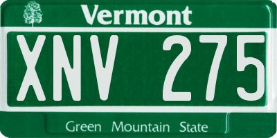 VT license plate XNV275