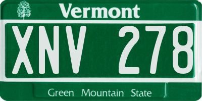 VT license plate XNV278