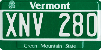 VT license plate XNV280
