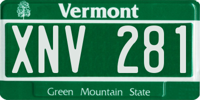 VT license plate XNV281
