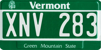 VT license plate XNV283