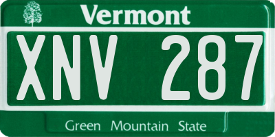VT license plate XNV287