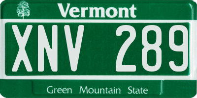 VT license plate XNV289