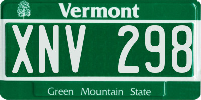 VT license plate XNV298