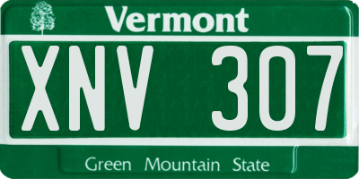 VT license plate XNV307