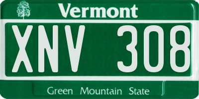VT license plate XNV308
