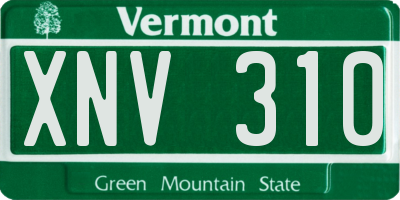 VT license plate XNV310
