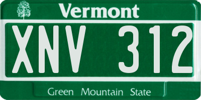 VT license plate XNV312