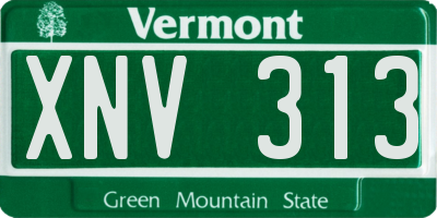VT license plate XNV313