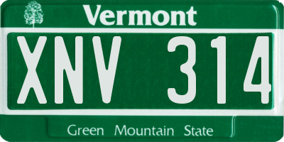 VT license plate XNV314