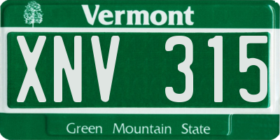 VT license plate XNV315