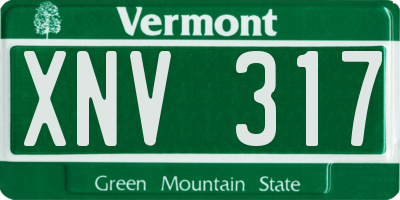 VT license plate XNV317