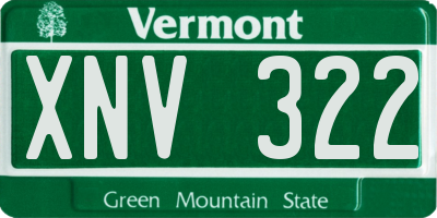VT license plate XNV322