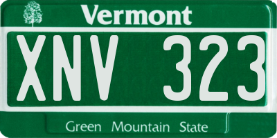 VT license plate XNV323