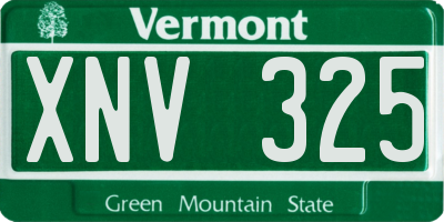 VT license plate XNV325