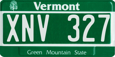 VT license plate XNV327