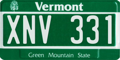 VT license plate XNV331