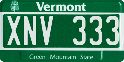 VT license plate XNV333