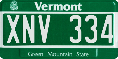 VT license plate XNV334