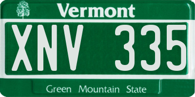VT license plate XNV335