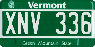 VT license plate XNV336