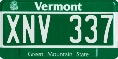 VT license plate XNV337