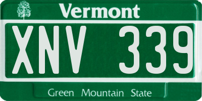 VT license plate XNV339